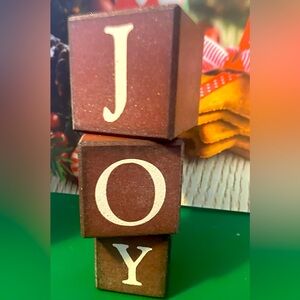 JOY Christmas/ Holiday/Decor blocks set of 3